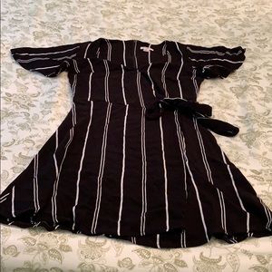 Striped wrap around dress